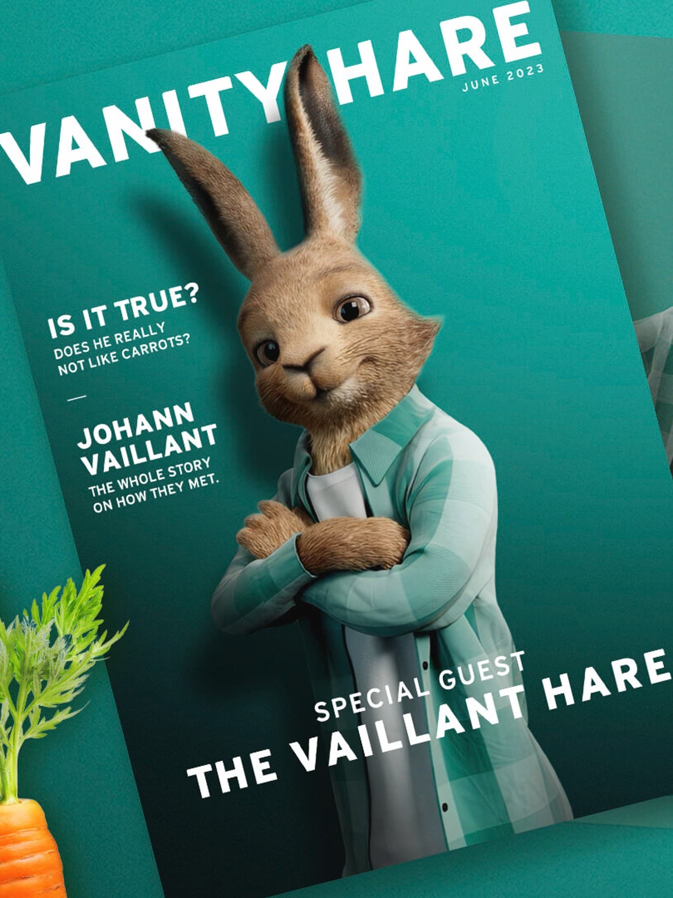Naslovnica revije Vanity Hare z Vaillant zajcem