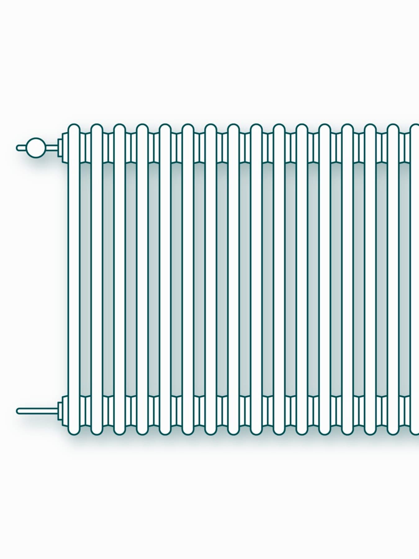 Skica jeklenega litega radiatorja